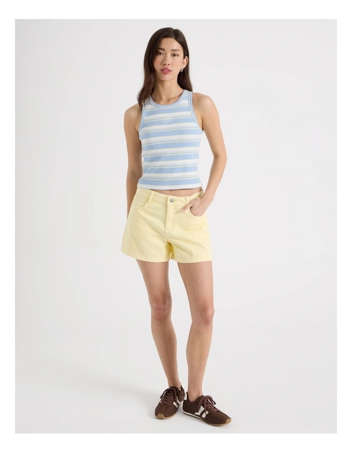 Contrast Stitch Tank in Chambray and Pale Yellow Stripe image 4