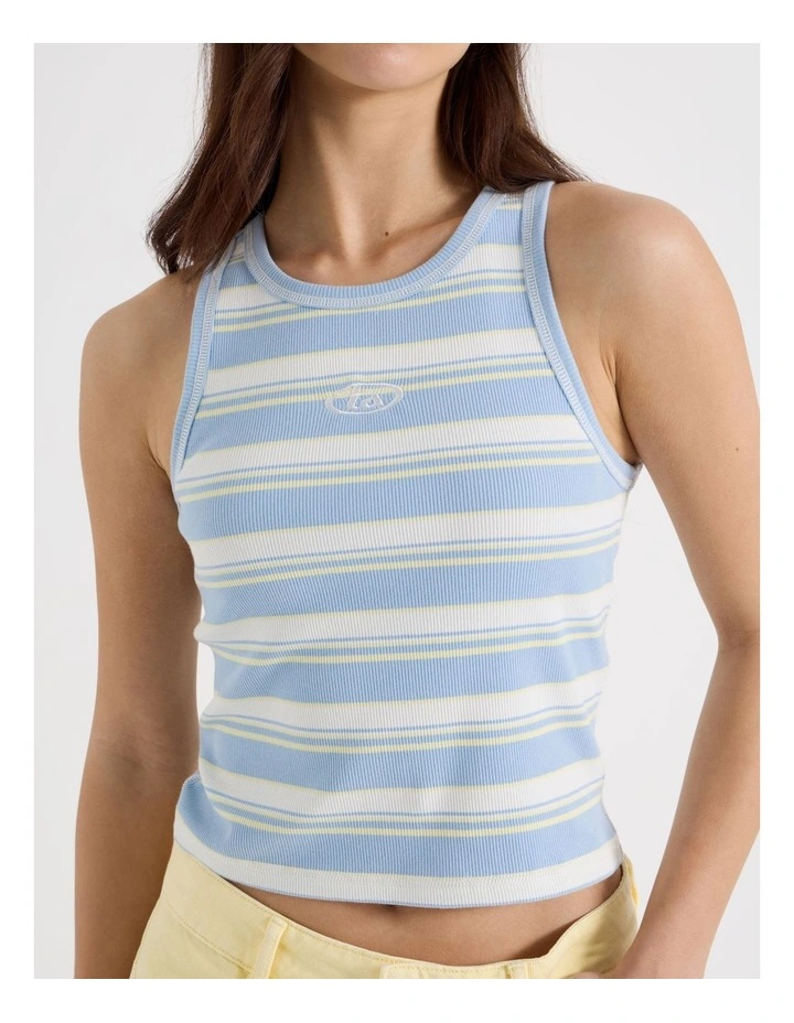 Contrast Stitch Tank in Chambray and Pale Yellow Stripe image 7