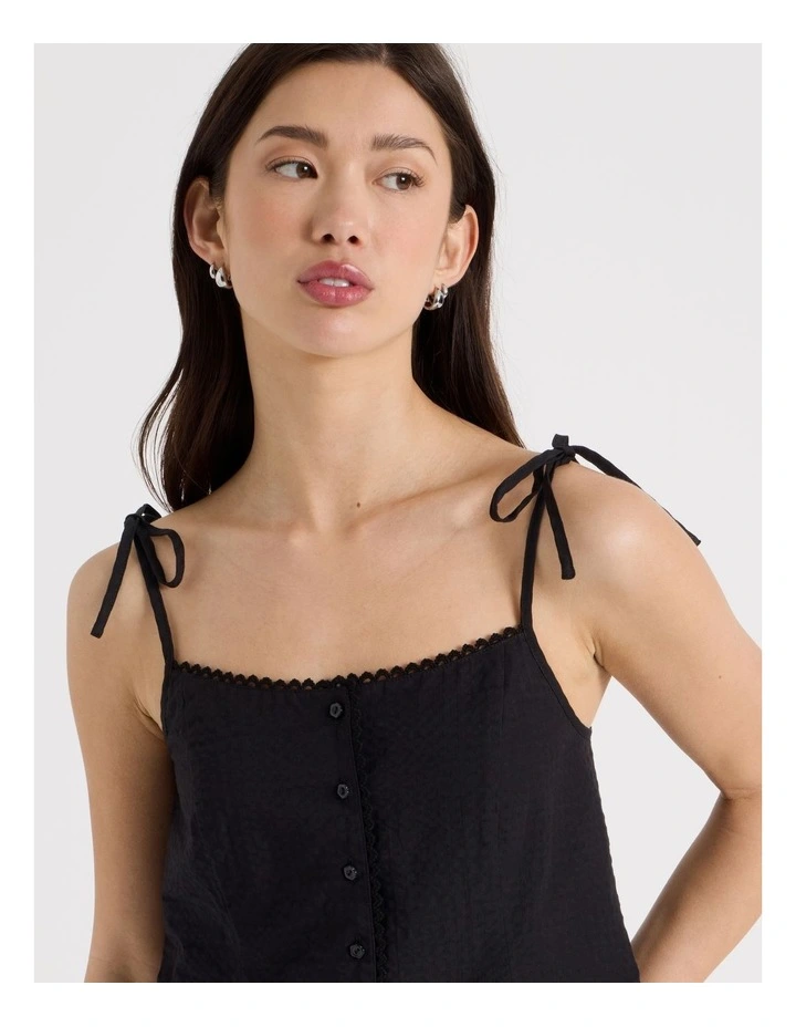 Check Button Front Top in Jet Black image 3