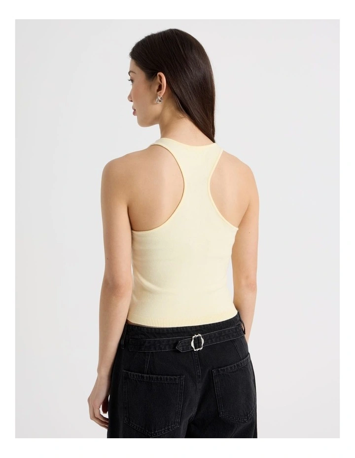 Scoop Neck Racer Top in Pale Yellow image 6