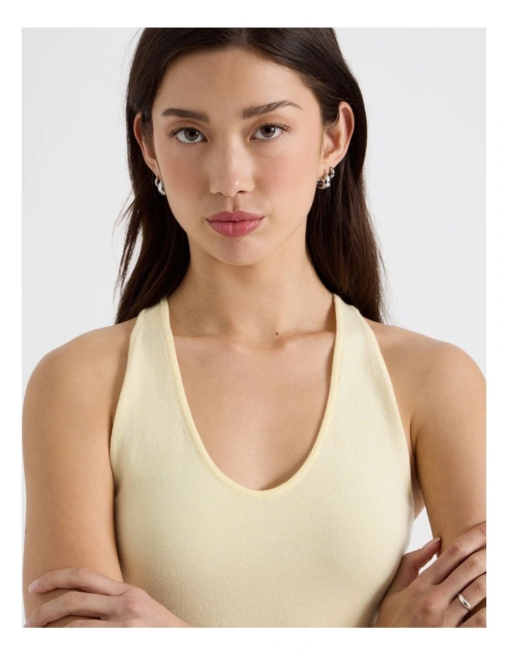Scoop Neck Racer Top in Pale Yellow image 7