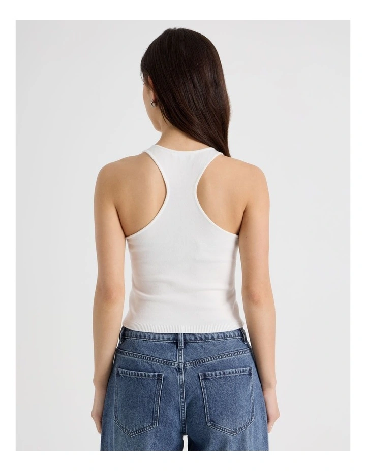 Scoop Neck Racer Top in Snow White image 6