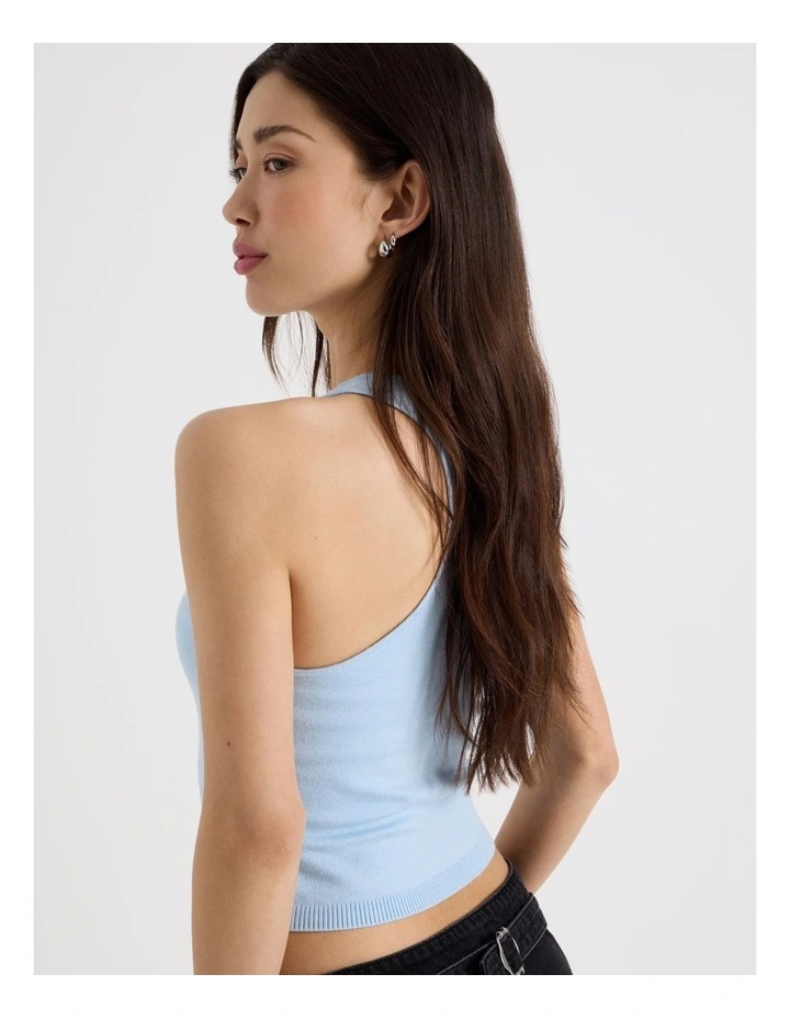Scoop Neck Racer Top in Sky Blue image 4