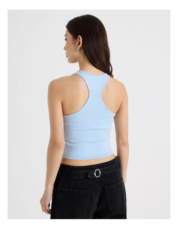 Scoop Neck Racer Top in Sky Blue image 6