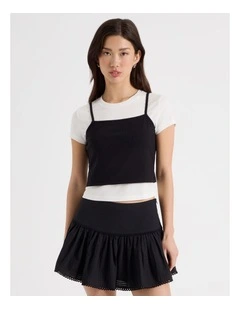 Double Layer Tee in Black and White