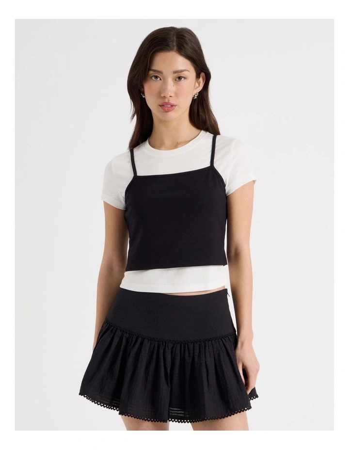 Double Layer Tee in Black and White image 1