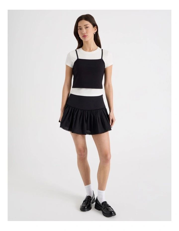 Double Layer Tee in Black and White image 2