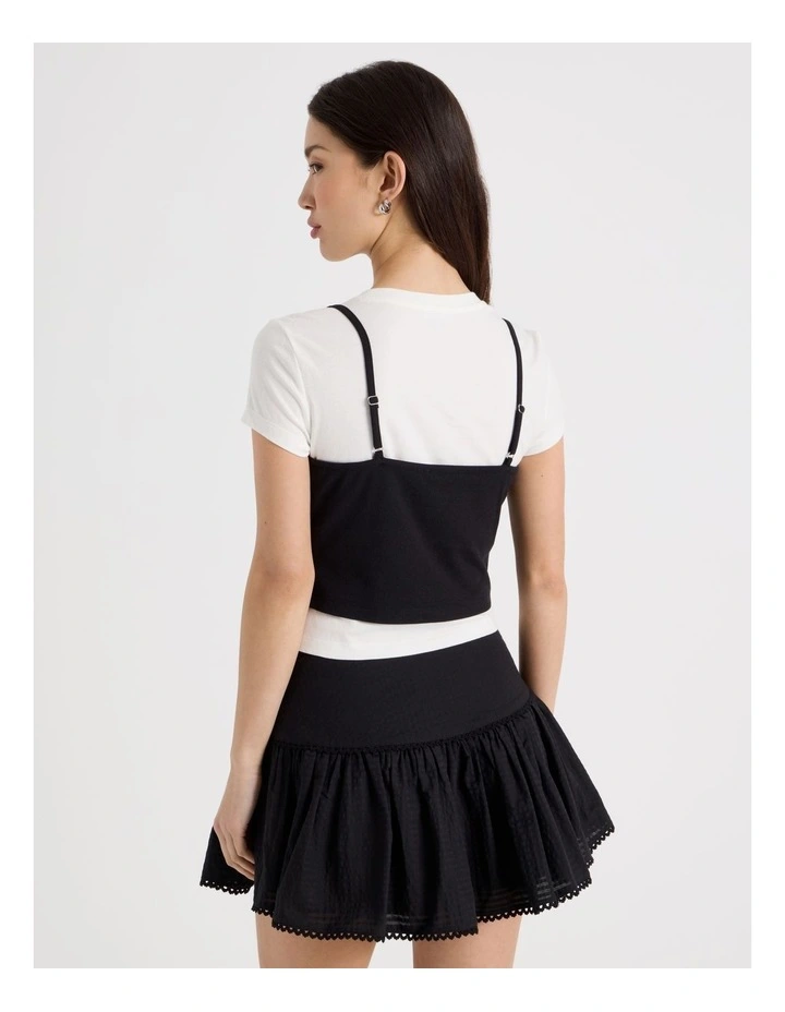 Double Layer Tee in Black and White image 6