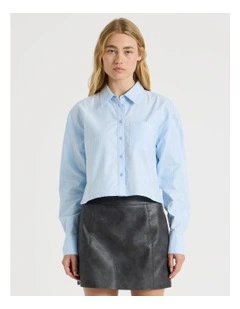 Cropped Shirt in Pinstripe