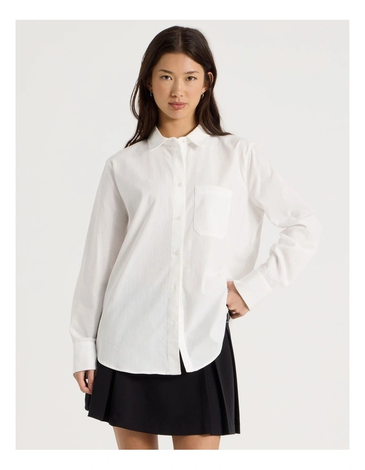 Oversized Shirt in Snow White image 1