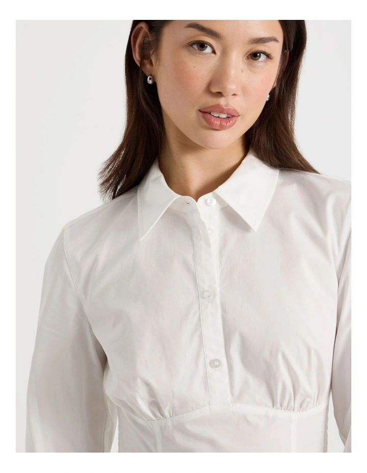 Corset Detail Shirt in Snow White image 2