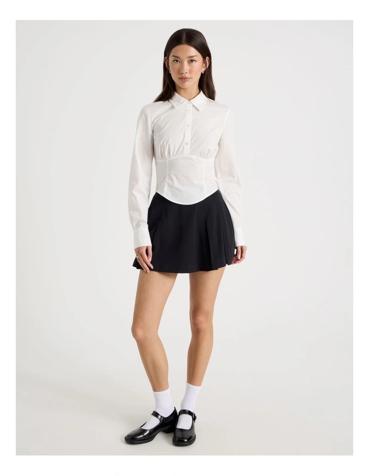 Corset Detail Shirt in Snow White image 4