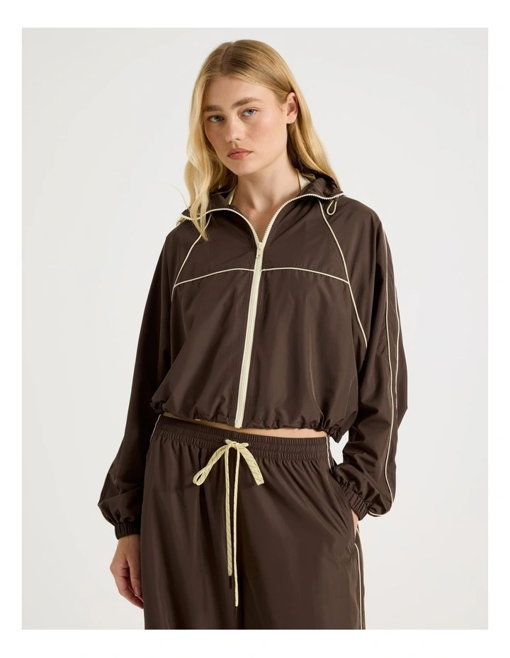 Windbreaker Zip Through in Dark Brown image 1