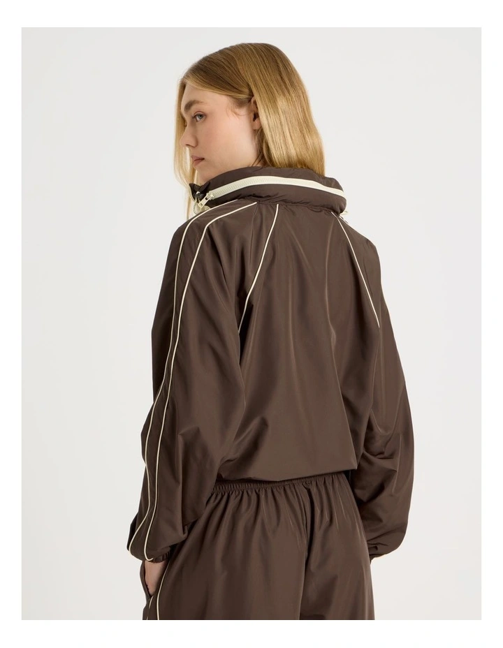 Windbreaker Zip Through in Dark Brown image 4