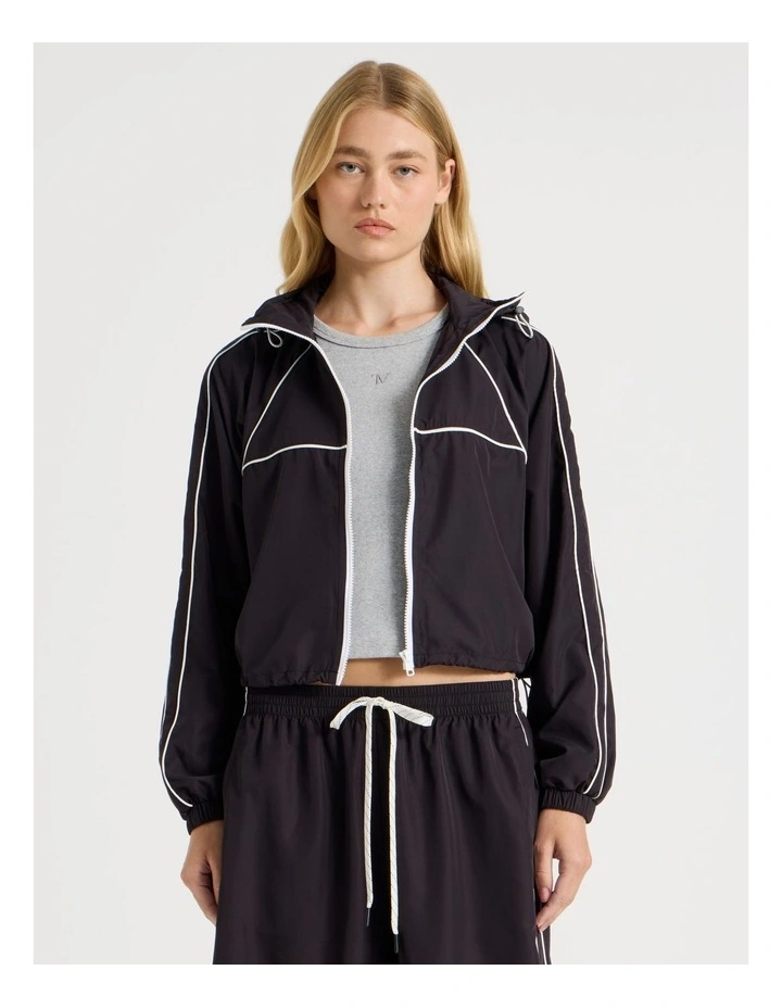 Windbreaker Zip Through in Black image 1