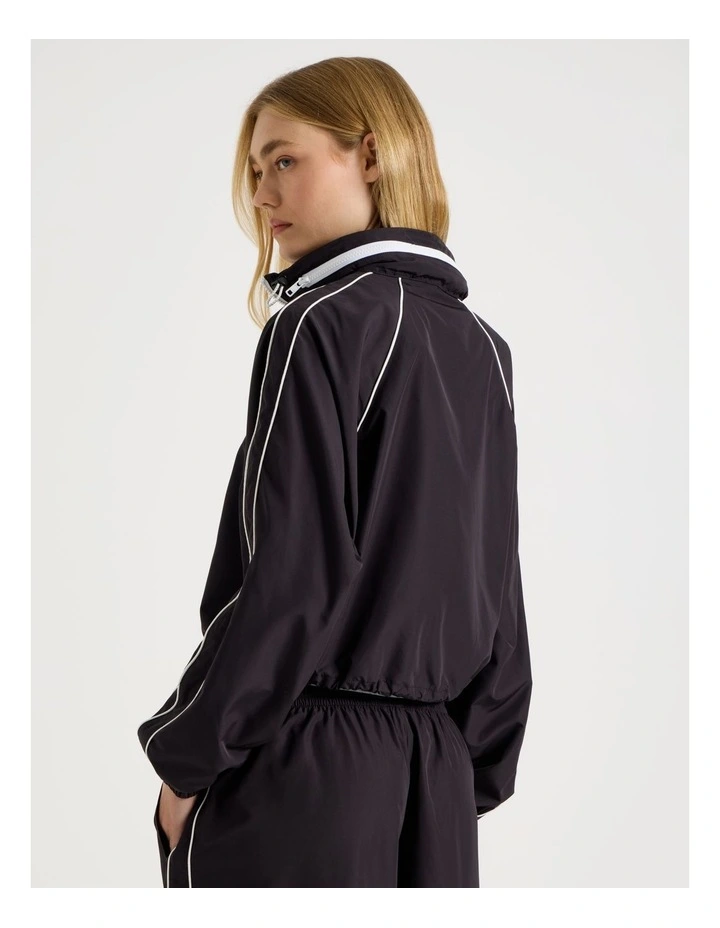 Windbreaker Zip Through in Black image 2
