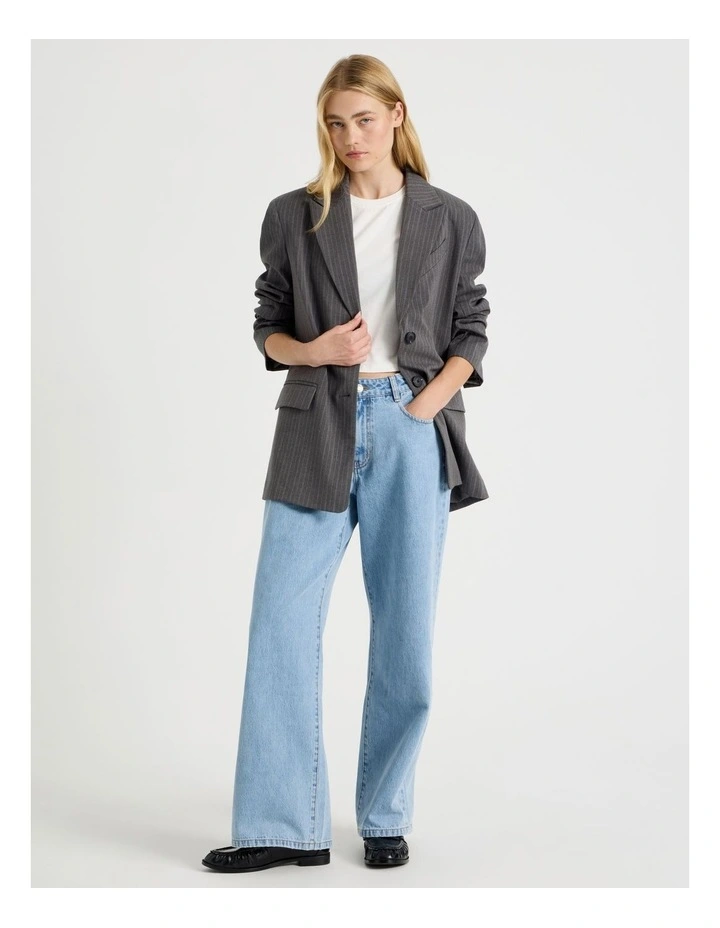 Oversized Blazer in Striped Charcoal image 2