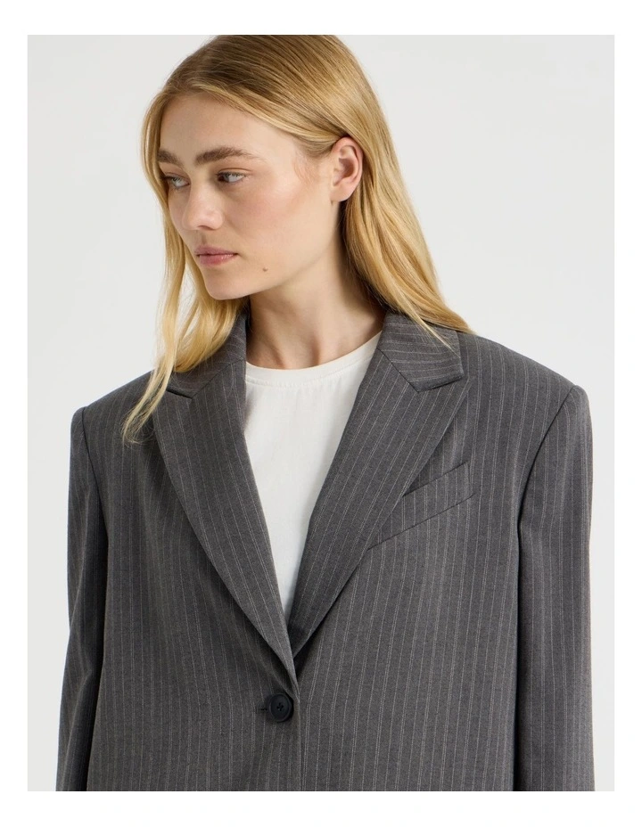 Oversized Blazer in Striped Charcoal image 6