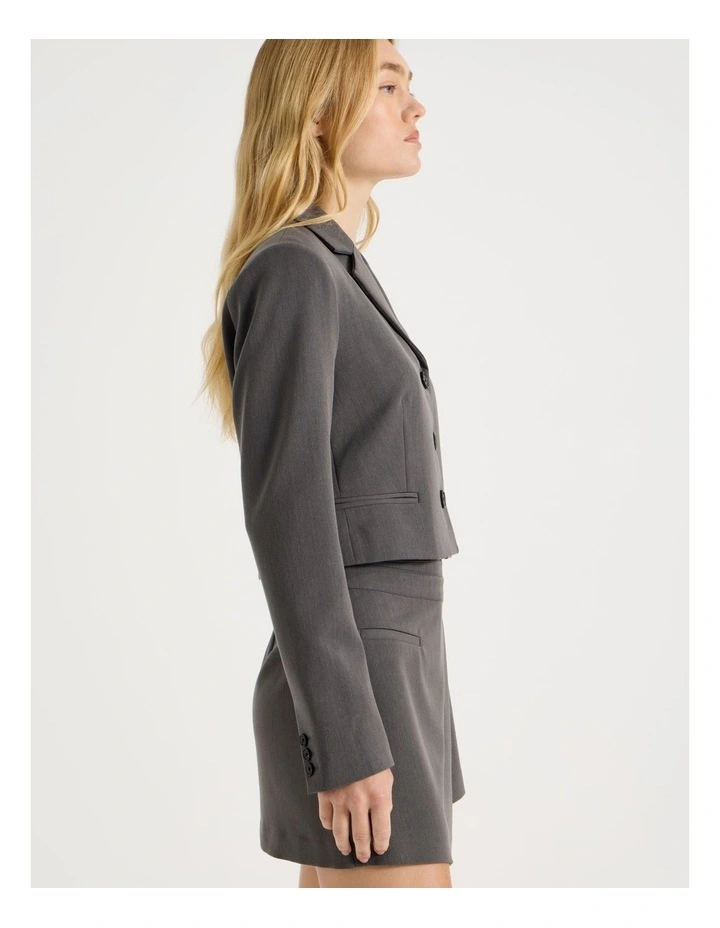 Cropped Blazer in Charcoal image 4