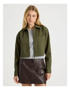 Collared Jacket in Khaki