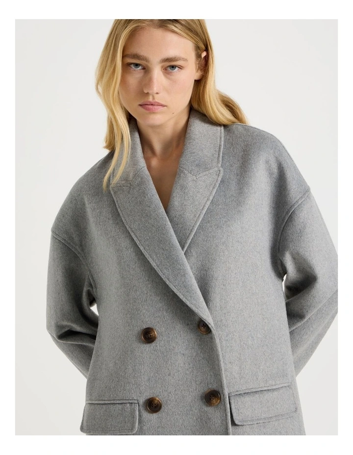 Oversized Longline Coat in Grey Marle image 4
