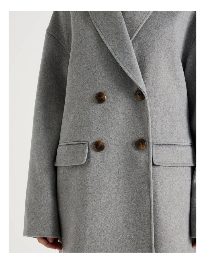 Oversized Longline Coat in Grey Marle image 7