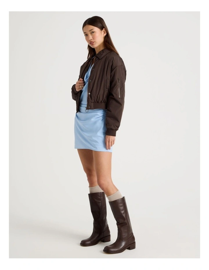 Collar Bomber Jacket in Bracken image 2