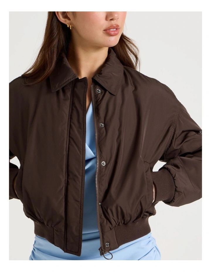 Collar Bomber Jacket in Bracken image 4