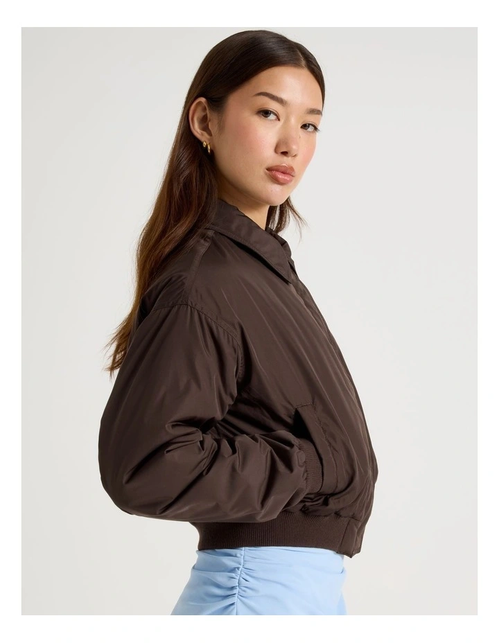 Collar Bomber Jacket in Bracken image 7