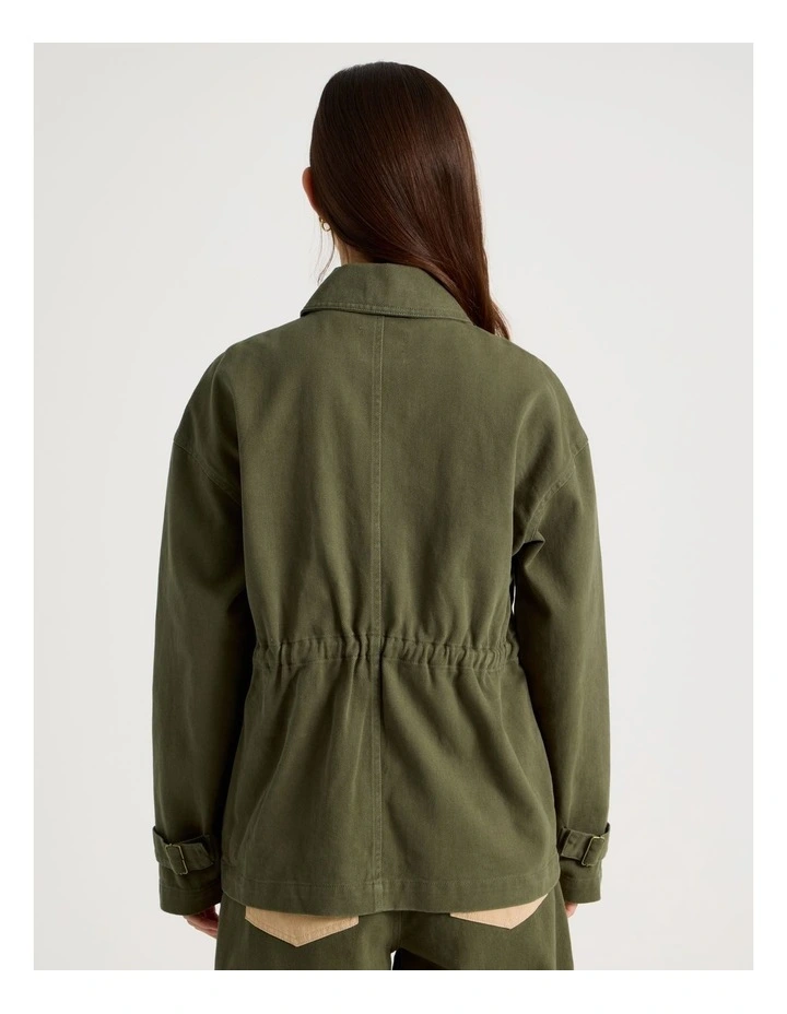 Patchwork Jacket in Khaki image 6