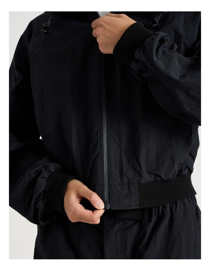 Hiker Funnel Neck Windbreaker Jacket in Black image 7