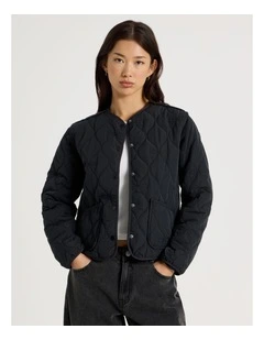 Quilted Jacket in Jet Black