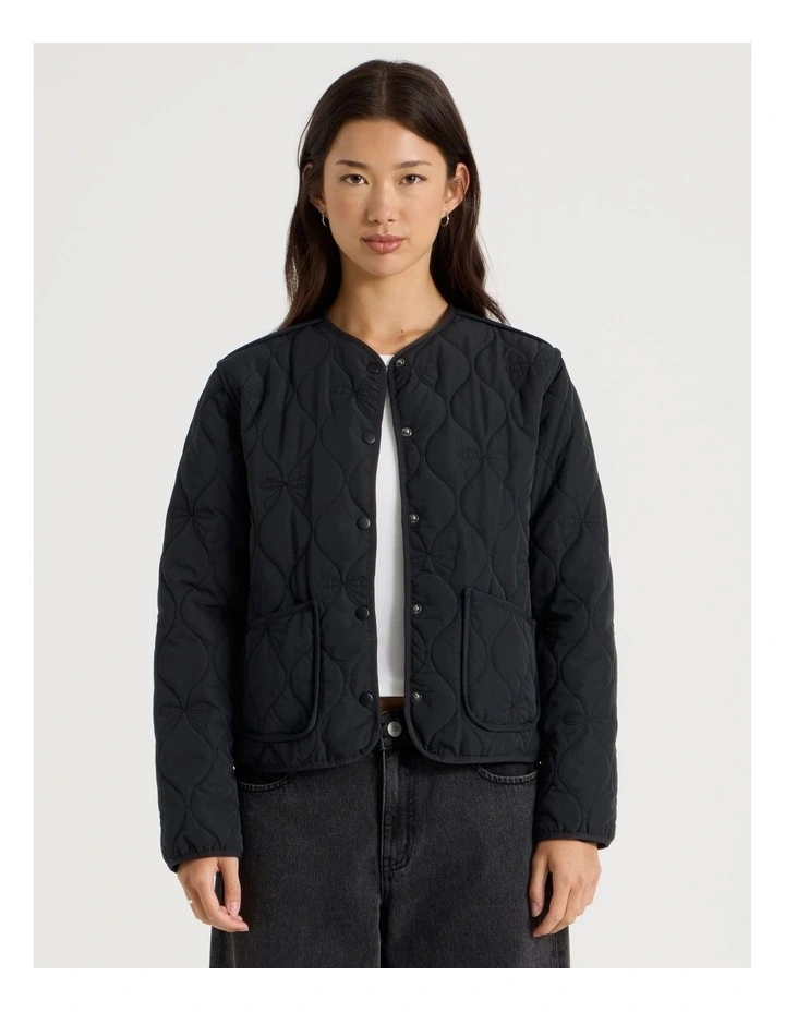 Quilted Jacket in Jet Black image 3