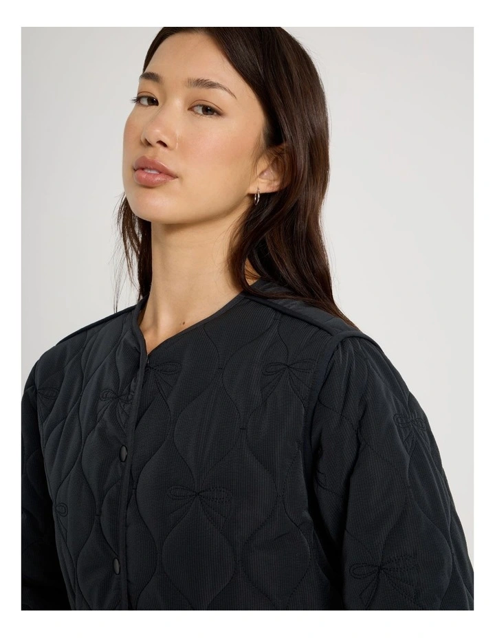 Quilted Jacket in Jet Black image 4