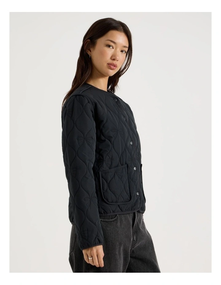 Quilted Jacket in Jet Black image 5