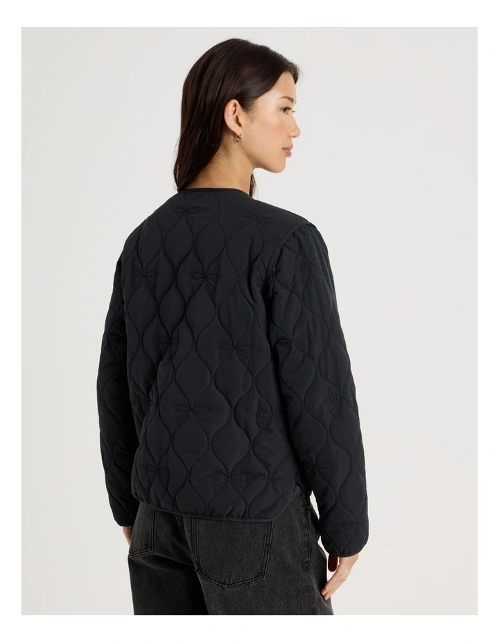 Quilted Jacket in Jet Black image 6