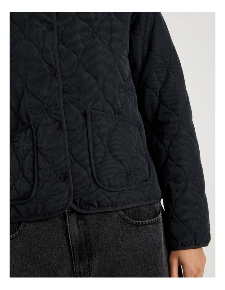 Quilted Jacket in Jet Black image 7