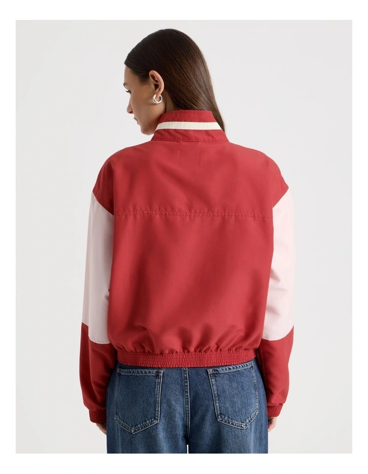 Windbreaker Pull Over in American Beauty and Potpourri Pink image 6