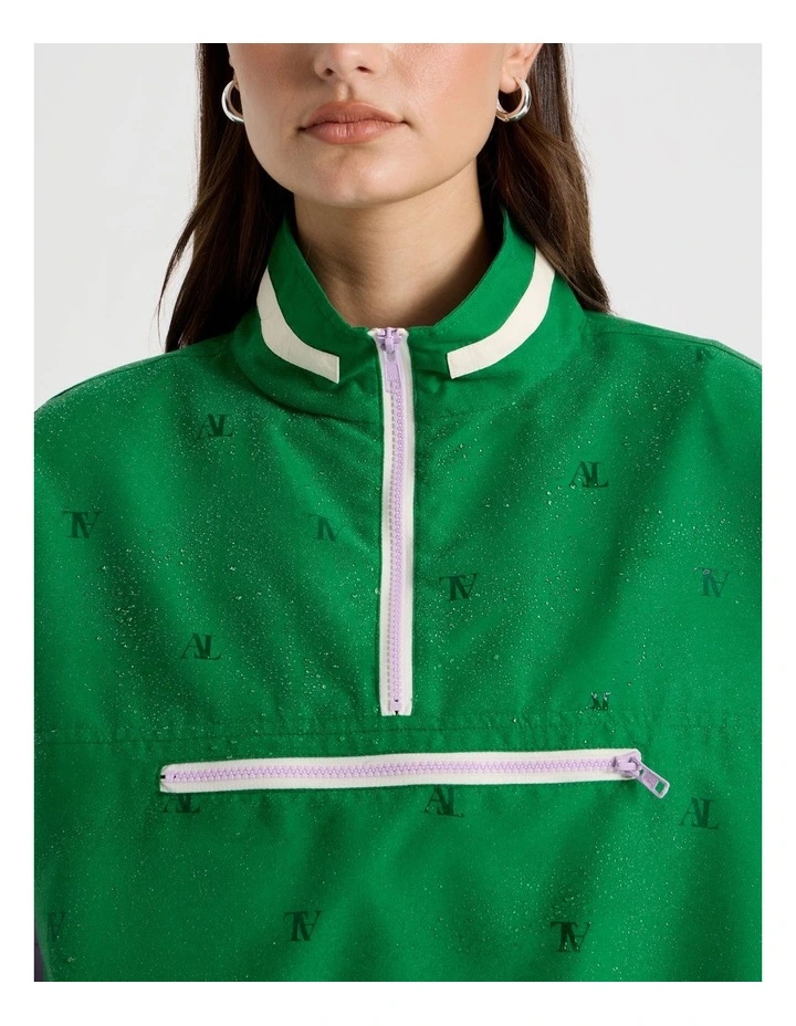 Windbreaker Pull Over in Verdant Green and Orchid Bloom image 2