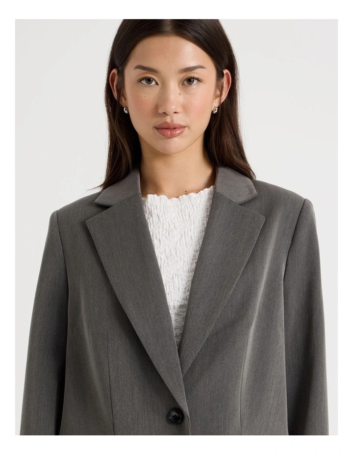 Oversized Blazer with Cuff Insert in Charcoal image 3