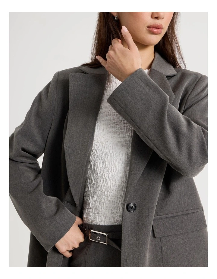 Oversized Blazer with Cuff Insert in Charcoal image 6