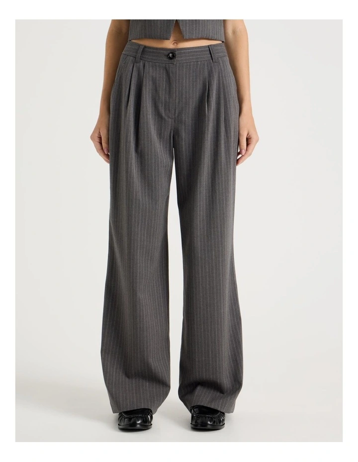 Relaxed Tailored Pinstripe Pants in Charcoal image 2