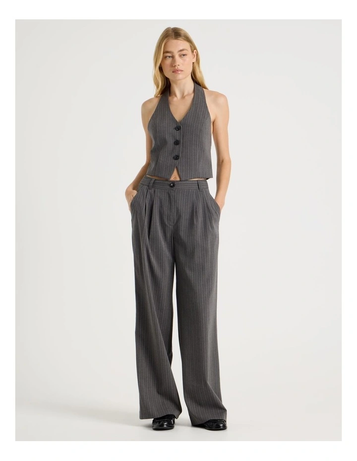 Relaxed Tailored Pinstripe Pants in Charcoal image 3