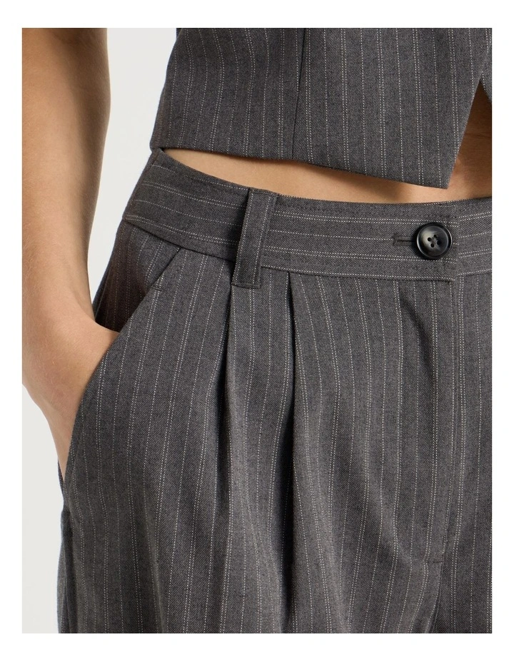 Relaxed Tailored Pinstripe Pants in Charcoal image 6