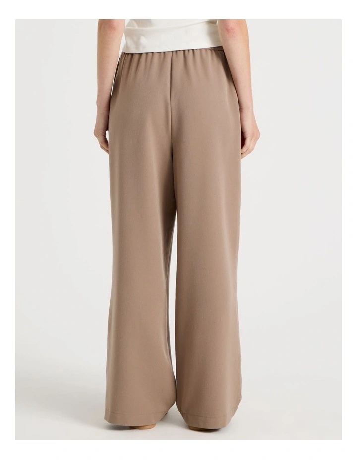 Soft Tie Waist Woven Wide Leg Pants in Taupe image 6