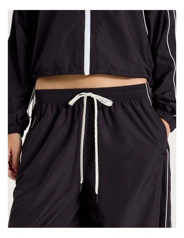 Wide Leg Adjustable Parachute Pants in Black image 3