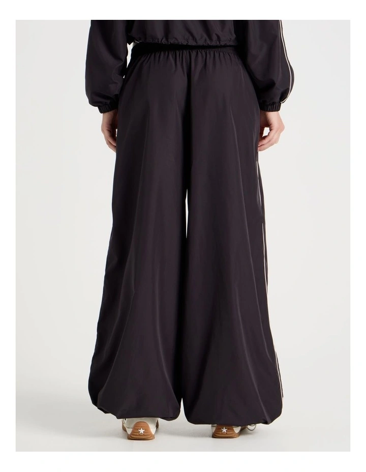 Wide Leg Adjustable Parachute Pants in Black image 5