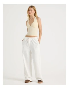 Wide Leg Jogger in White
