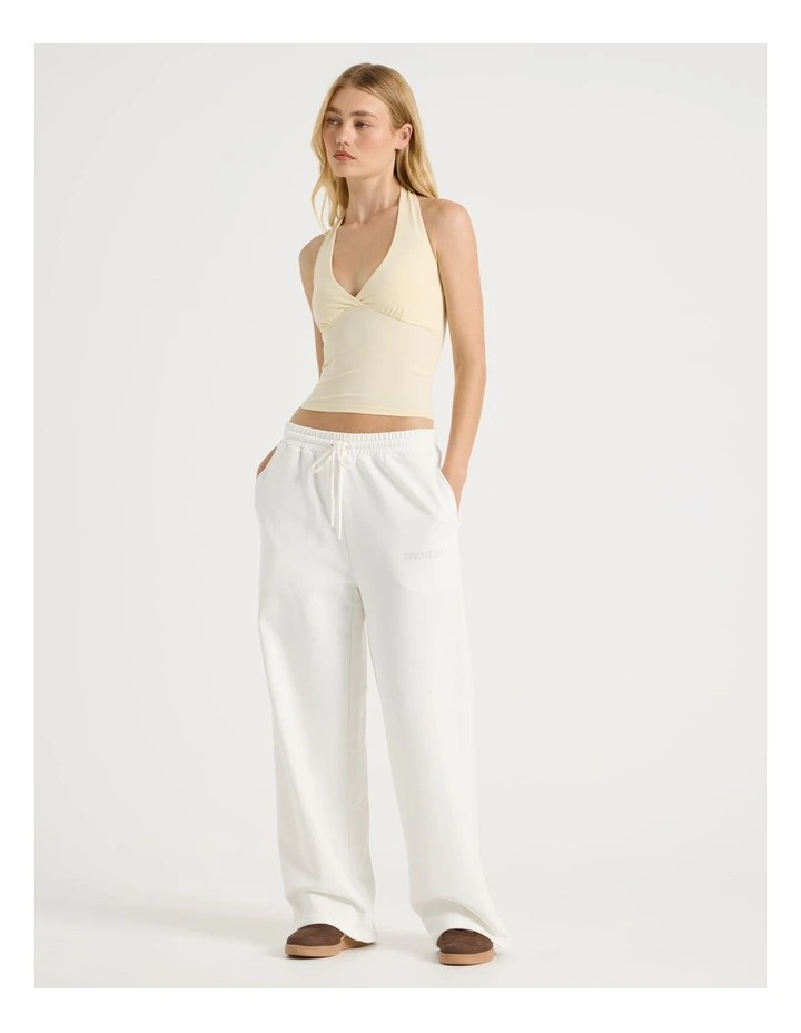 Wide Leg Jogger in White image 1