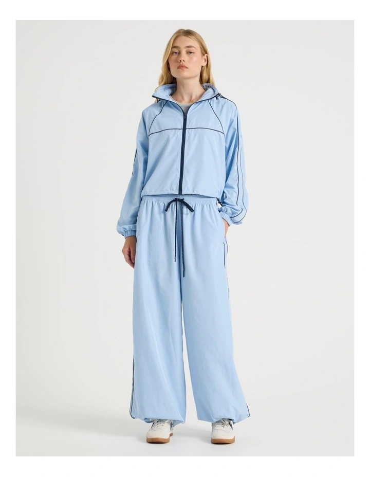 Wide Leg Adjustable Parachute Pants in Blue image 1
